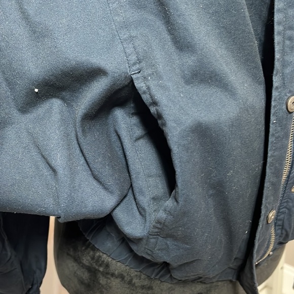 TRF Collection Zara Hooded Crop Jacket with Pockets Navy Blue Med - Picture 5 of 14